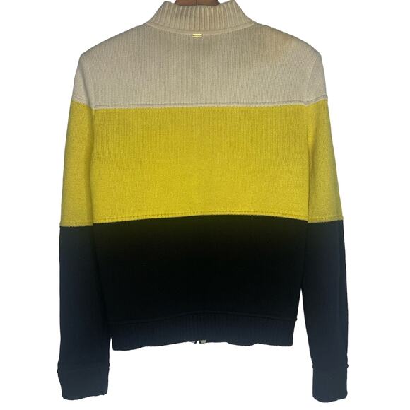 ST JOHN Color Block Knit Zip Up Sweater - Picture 2 of 9